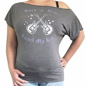 Rock NRoll Maternity Dolman off the shoulder Shirt